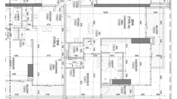 Планировка квартиры 2 спальни в ЖК Kempinski Marina Residences № 11032 (2D)