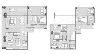 Планировка квартиры 4 спальни в ЖК Kempinski Marina Residences № 11029